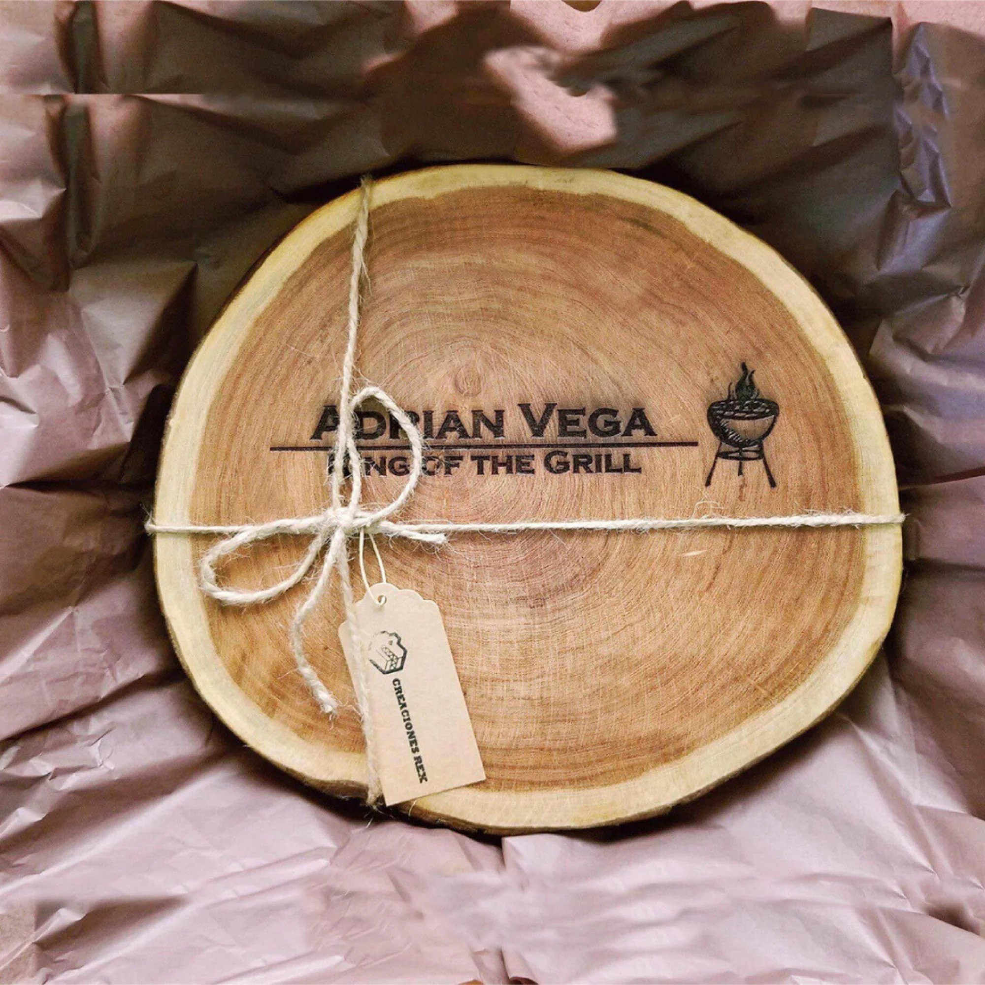 Tabla Parrillera Redonda de 45cm Personalizada